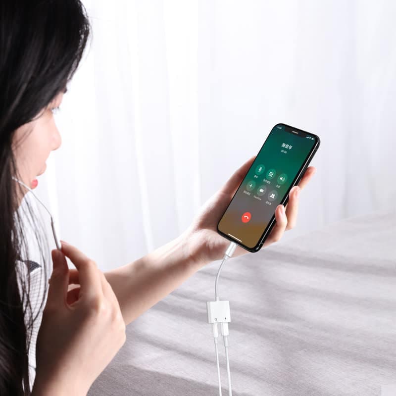 Joyroom Lightning - 2x Lightning headphone adapter audio and charging white (S-Y104) 10