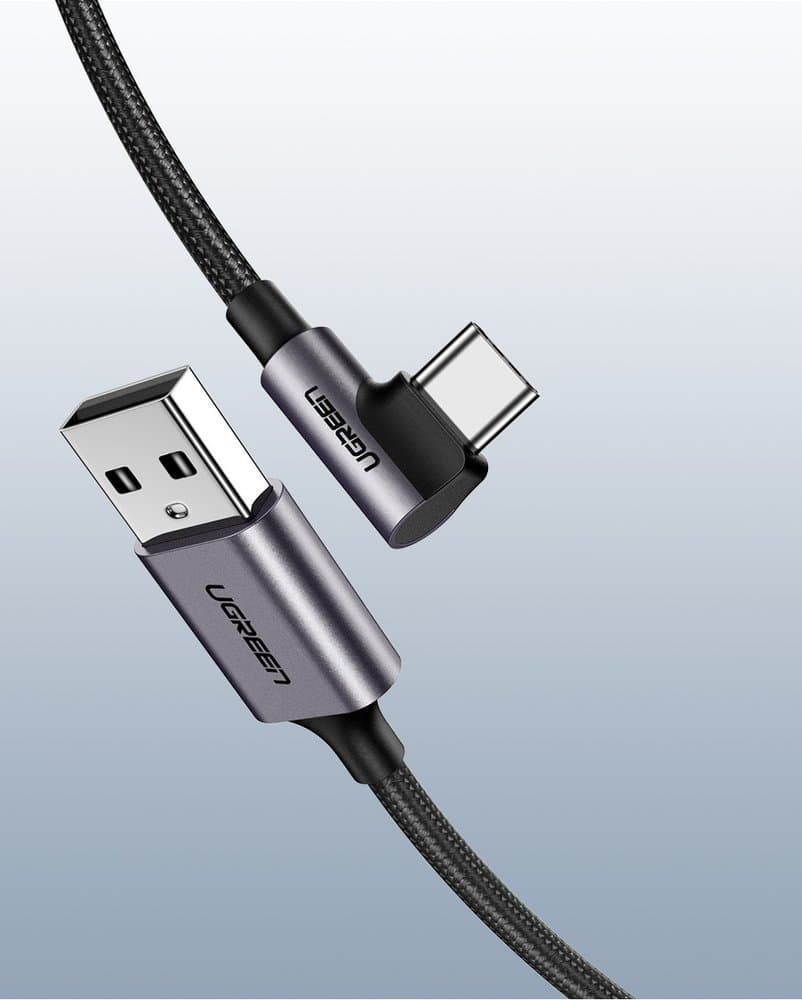 Ugreen angle cable USB - USB Type C 2m 3A gray (50942) 11