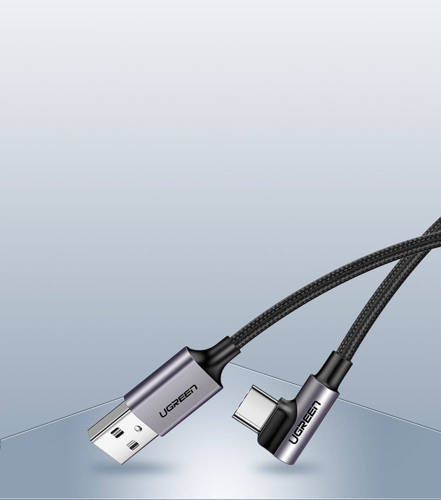 Ugreen angle cable USB - USB Type C 2m 3A gray (50942) 13