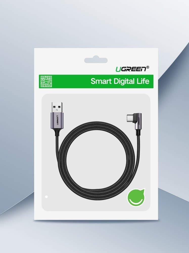 Ugreen angle cable USB - USB Type C 2m 3A gray (50942) 14