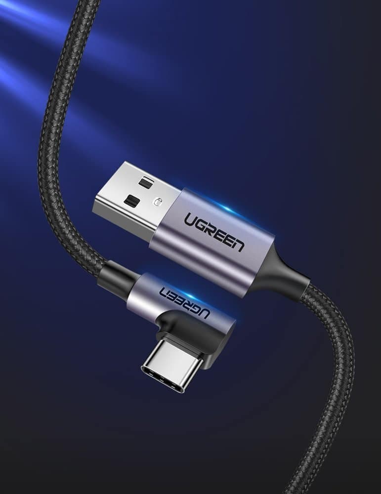 Ugreen angle cable USB - USB Type C 2m 3A gray (50942) 2