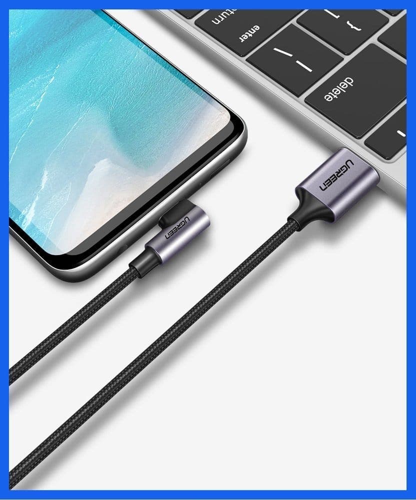 Ugreen angle cable USB - USB Type C 2m 3A gray (50942) 5