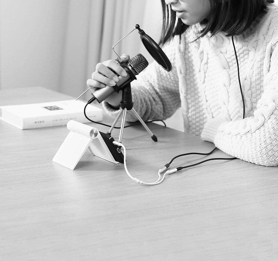 Ugreen cable cable headphone splitter 3.5 mm mini jack AUX microphone 20cm (microphone + stereo output) silver (30619) 4
