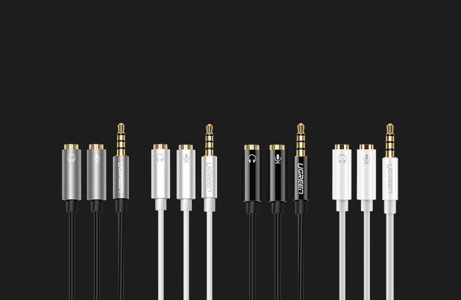 Ugreen cable cable headphone splitter 3.5 mm mini jack AUX microphone 20cm (microphone + stereo output) silver (30619) 9
