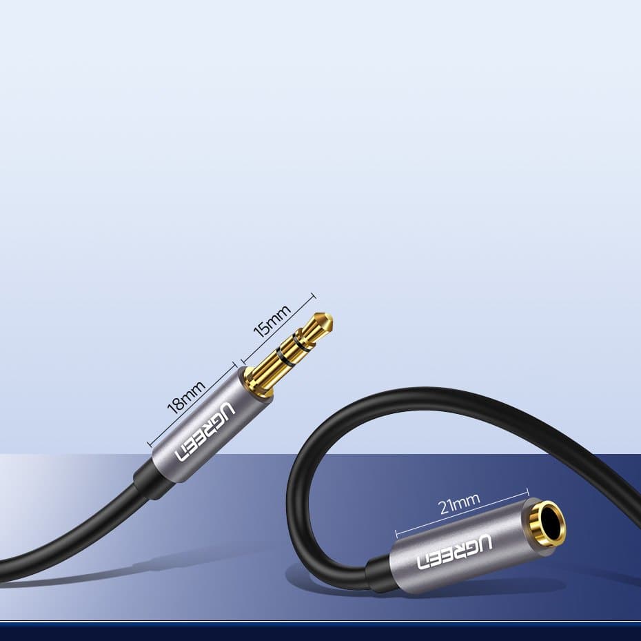 Ugreen cable AUX extension cable 3.5 mm mini jack 1m Ασημένιο (10592) 10