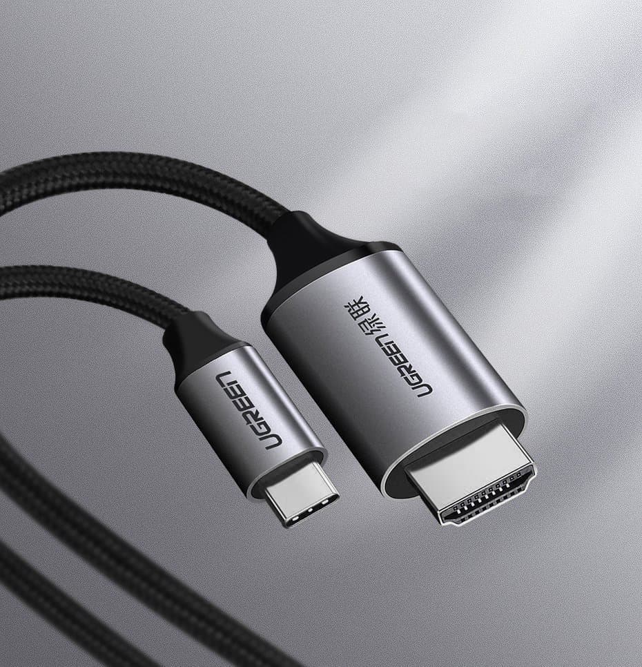 Ugreen cable HDMI cable - USB Type C 4K 60 Hz 1.5 m Μαύρο-Γκρί (MM142 50570) 4
