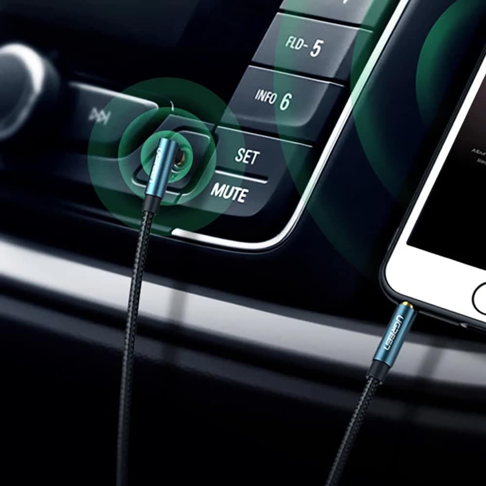 Ugreen angled AUX cable 2 x mini jack 3.5 mm 1m Μπλέ (AV112) 19
