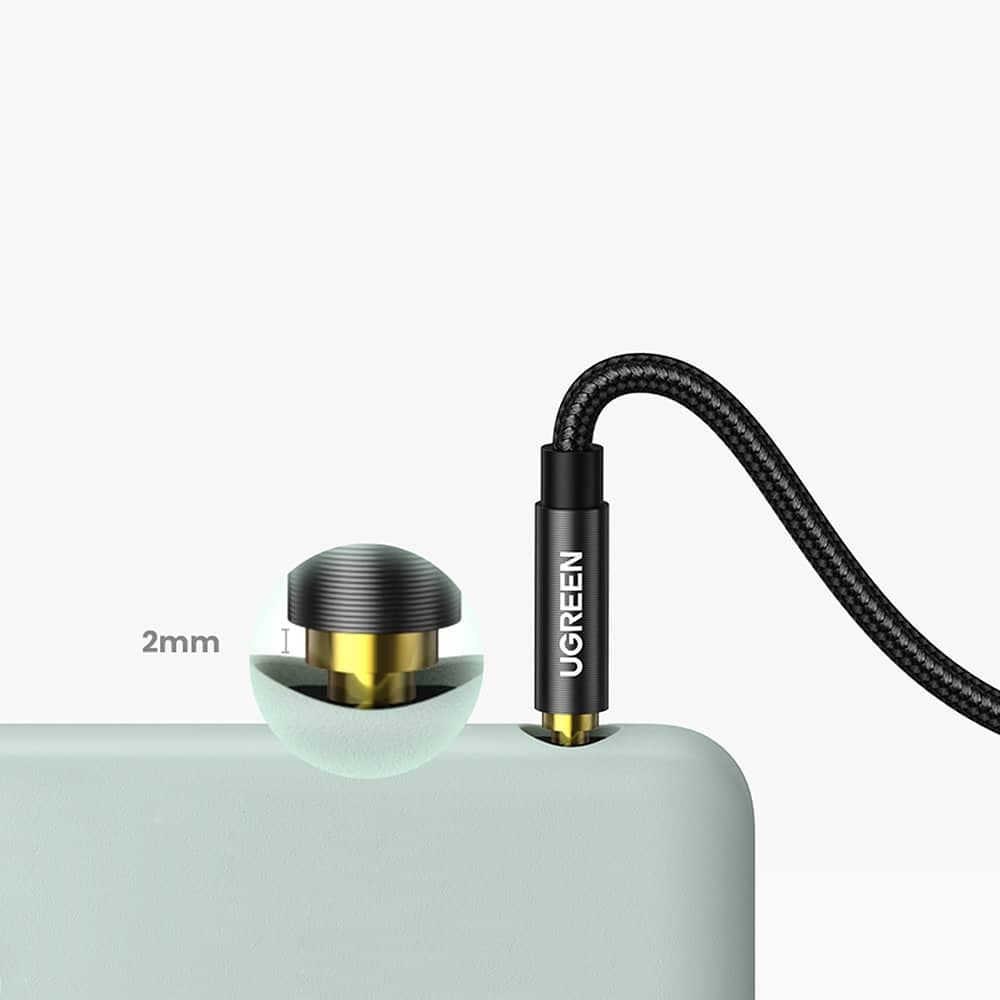 Ugreen angled AUX cable 2 x mini jack 3.5 mm 1m Μπλέ (AV112) 6
