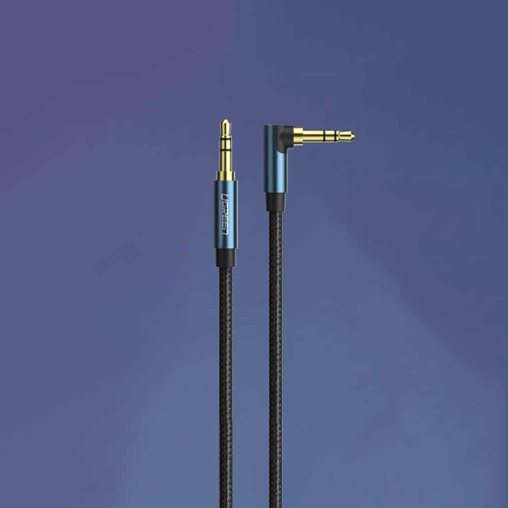 Ugreen angled AUX cable 2 x mini jack 3.5 mm 1m Μπλέ (AV112) 16