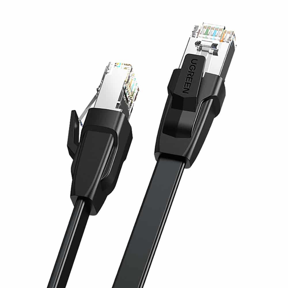 Ugreen LAN Ethernet Cat.8 U / FTP cable flat 1m Μαύρο (NW134)