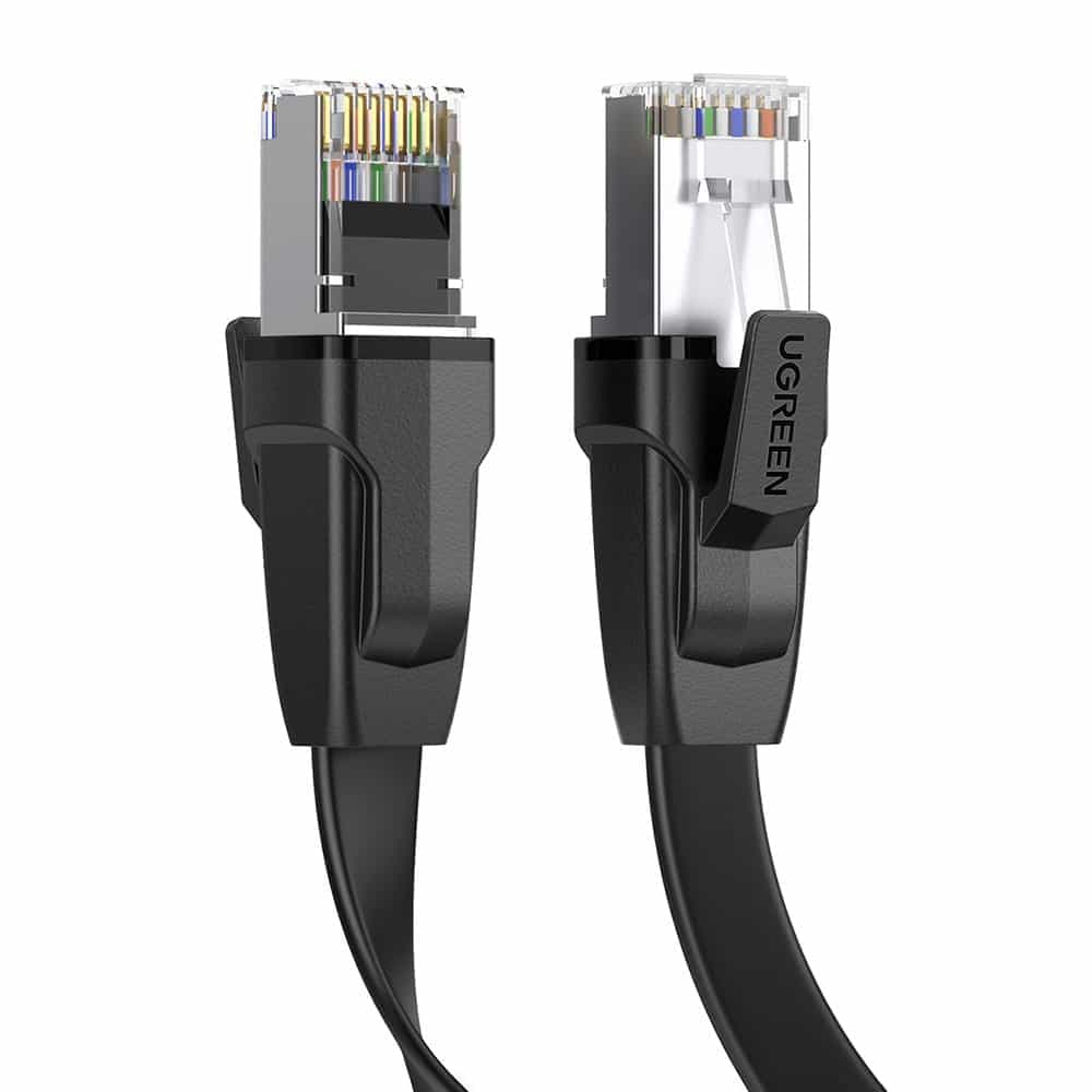 Ugreen LAN Ethernet Cat.8 U / FTP cable flat 1m Μαύρο (NW134) 2