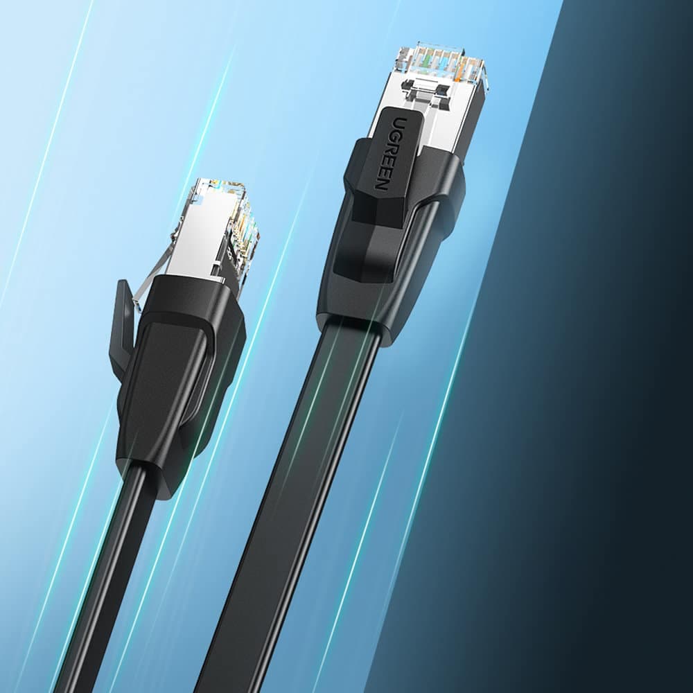Ugreen LAN Ethernet Cat.8 U / FTP cable flat 1m Μαύρο (NW134) 3