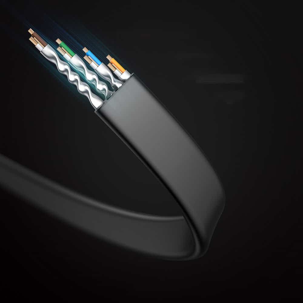 Ugreen LAN Ethernet Cat.8 U / FTP cable flat 1m Μαύρο (NW134) 10