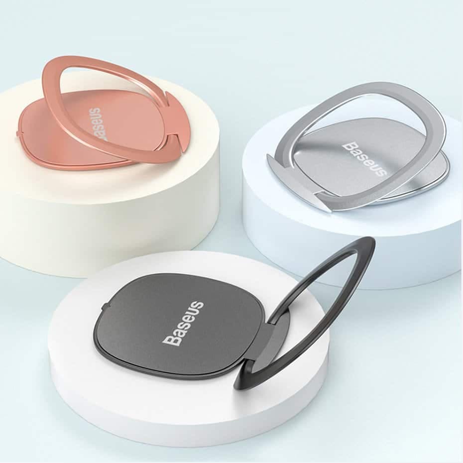 Baseus ultra-thin self-adhesive ring holder phone stand (Ροζ) (SUYB-0R) 19