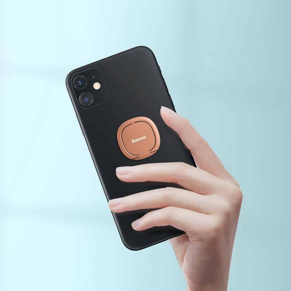 Baseus ultra-thin self-adhesive ring holder phone stand (Ροζ) (SUYB-0R) 6