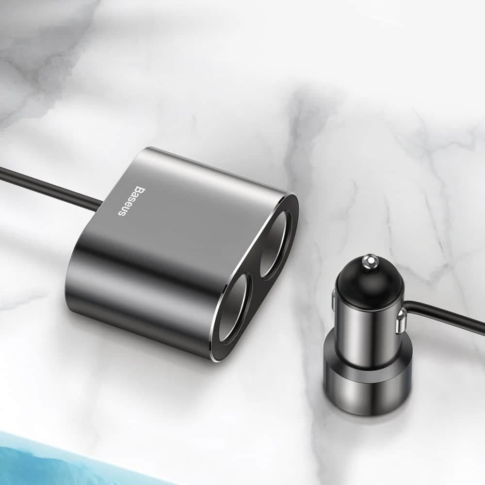 Baseus Car Charger Splitter 2x USB 3.1A 17W + 2x Cigarette Lighter Socket 80W black (CRDYQ-01) 9