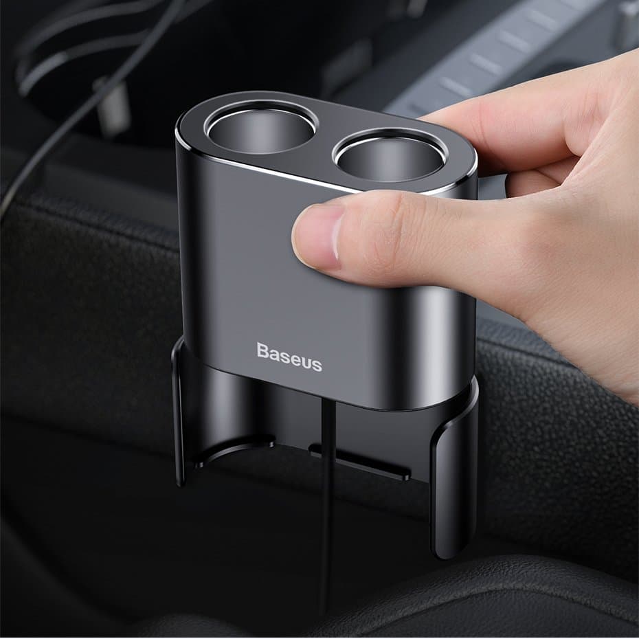 Baseus Car Charger Splitter 2x USB 3.1A 17W + 2x Cigarette Lighter Socket 80W black (CRDYQ-01) 14
