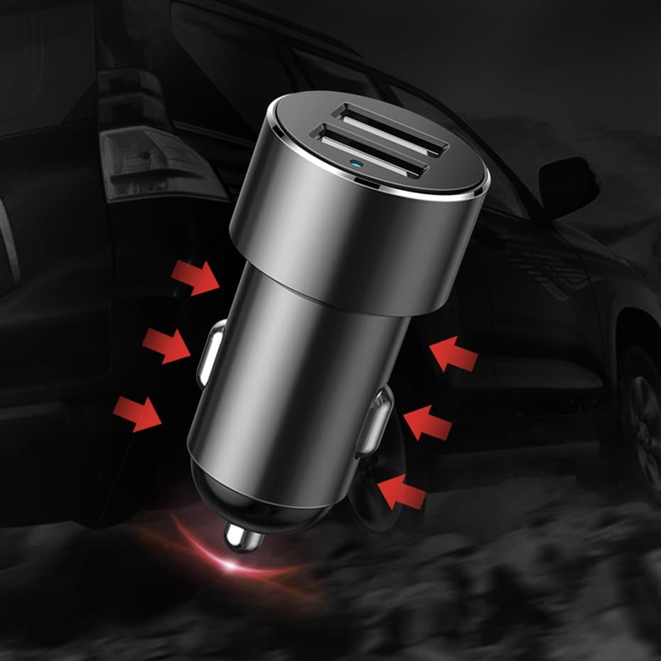 Baseus Car Charger Splitter 2x USB 3.1A 17W + 2x Cigarette Lighter Socket 80W black (CRDYQ-01) 17