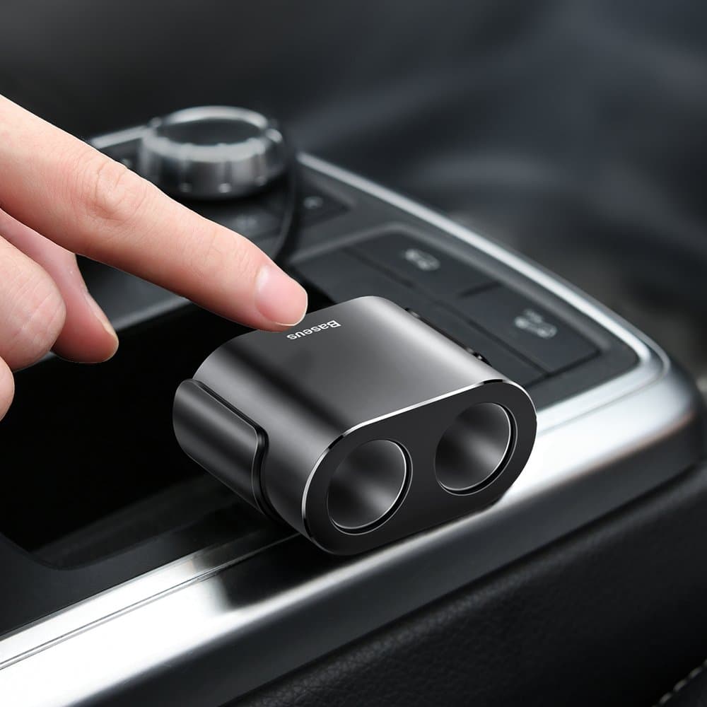 Baseus Car Charger Splitter 2x USB 3.1A 17W + 2x Cigarette Lighter Socket 80W black (CRDYQ-01) 6