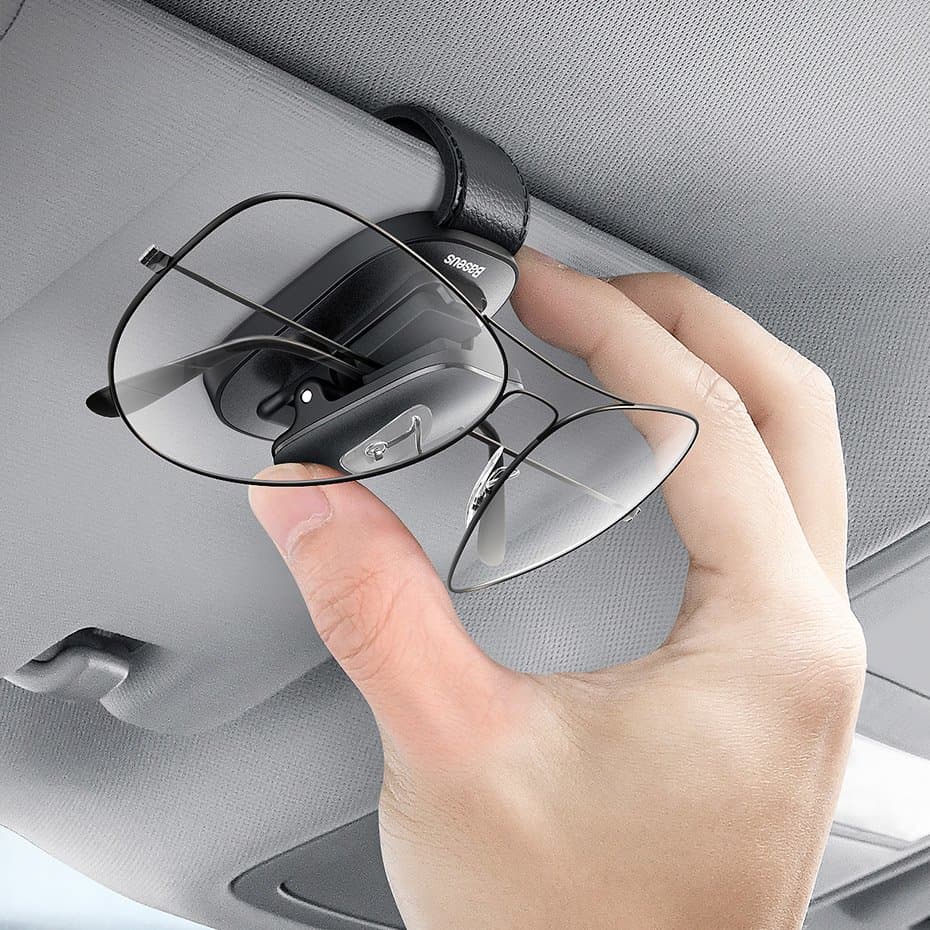 Baseus car glasses clip holder for glasses black (ACYJN-B01) 10