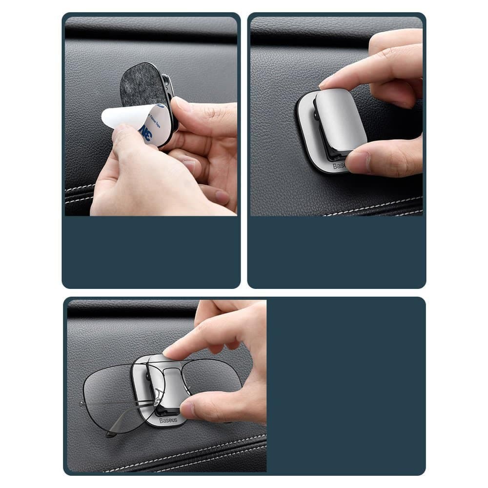 Baseus car glasses clip holder for glasses black (ACYJN-B01) 17
