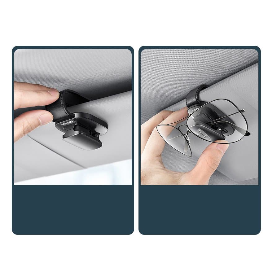 Baseus car glasses clip holder for glasses black (ACYJN-B01) 18