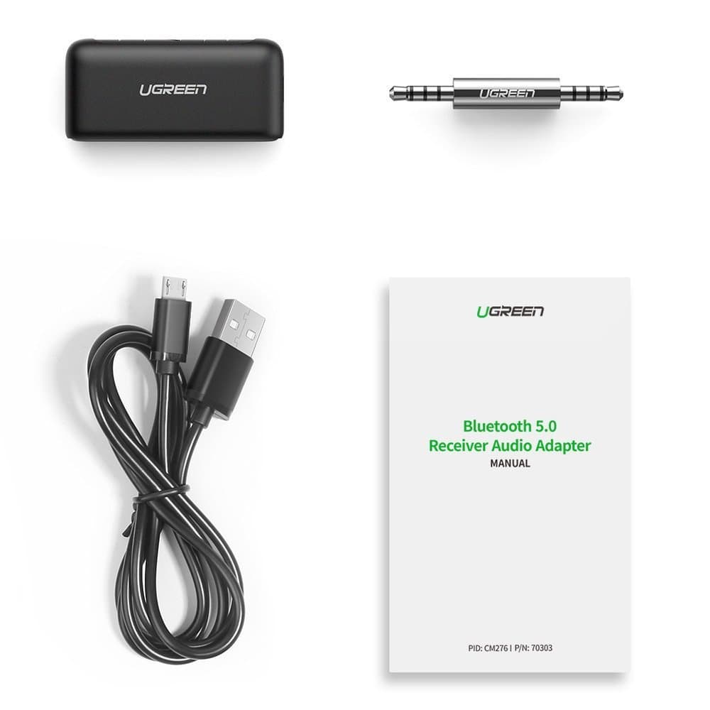 Ugreen Bluetooth 5.0 audio receiver AUX mini jack for car Μαύρο (70303) 11