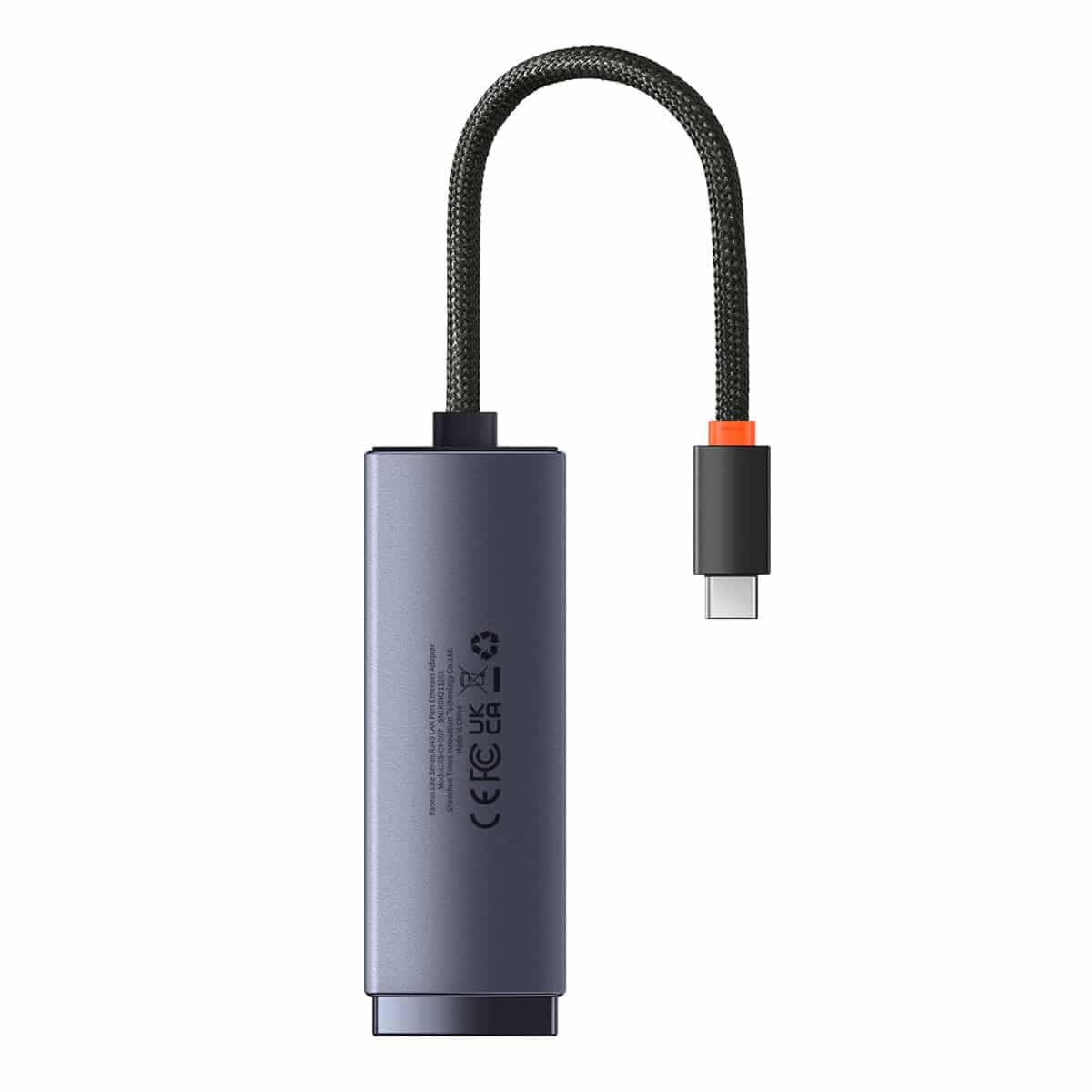 Baseus Lite Series USB Type C adapter - RJ45 LAN socket 100Mbps gray (WKQX000213) 3