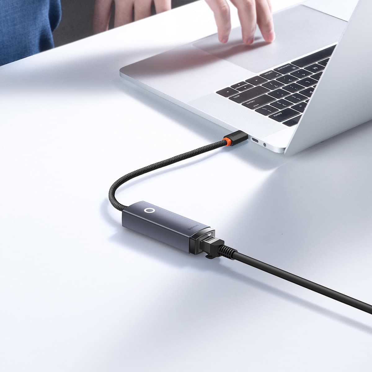 Baseus Lite Series USB Type C adapter - RJ45 LAN socket 100Mbps gray (WKQX000213) 10