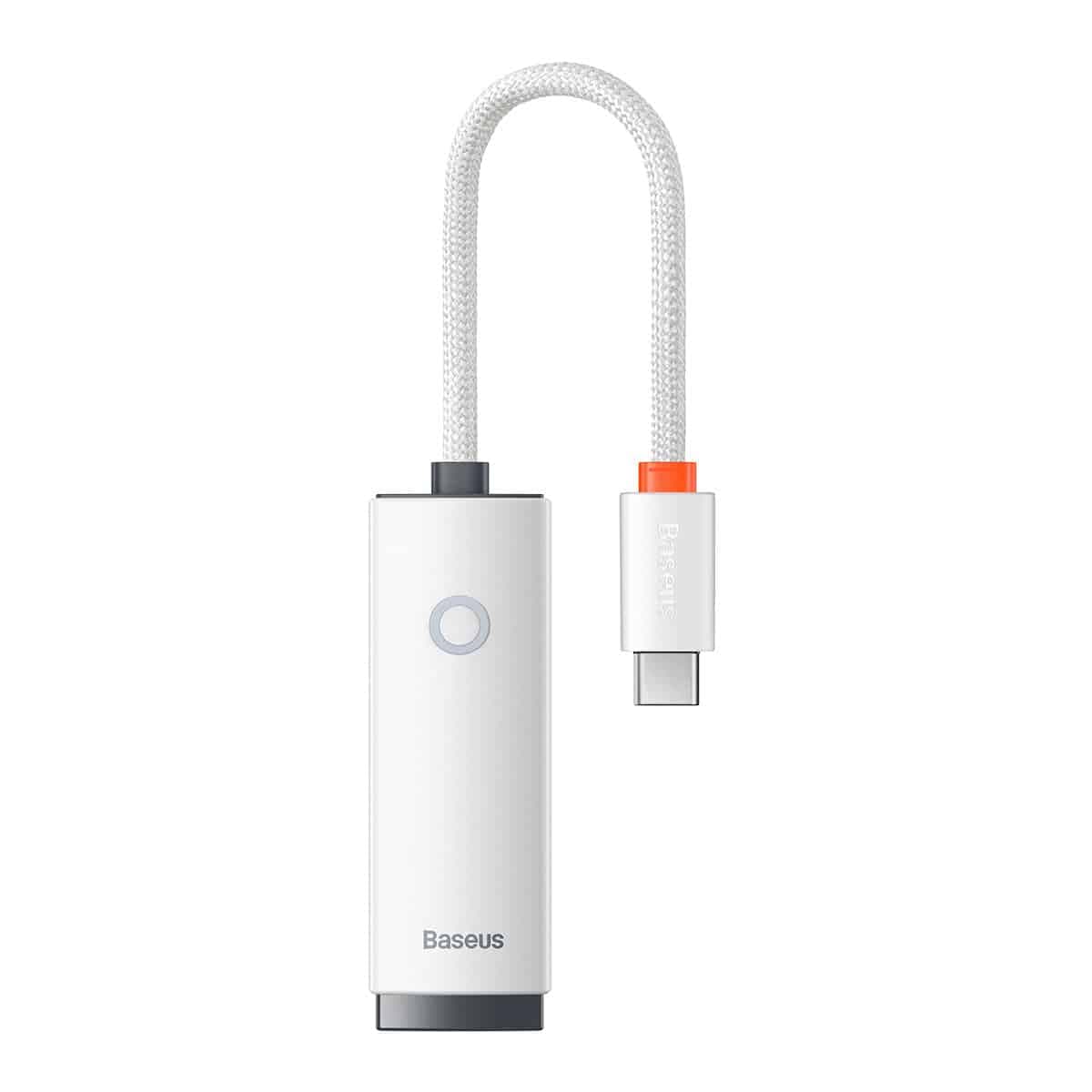 Baseus Lite Series external network card USB Type C - RJ-45 (100Mbps) white (WKQX000202)