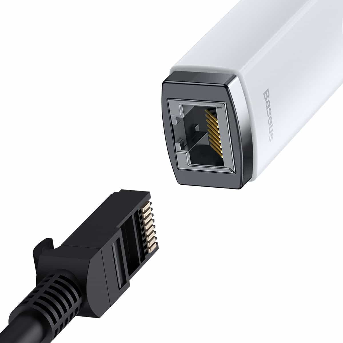 Baseus Lite Series external network card USB Type C - RJ-45 (100Mbps) white (WKQX000202) 4