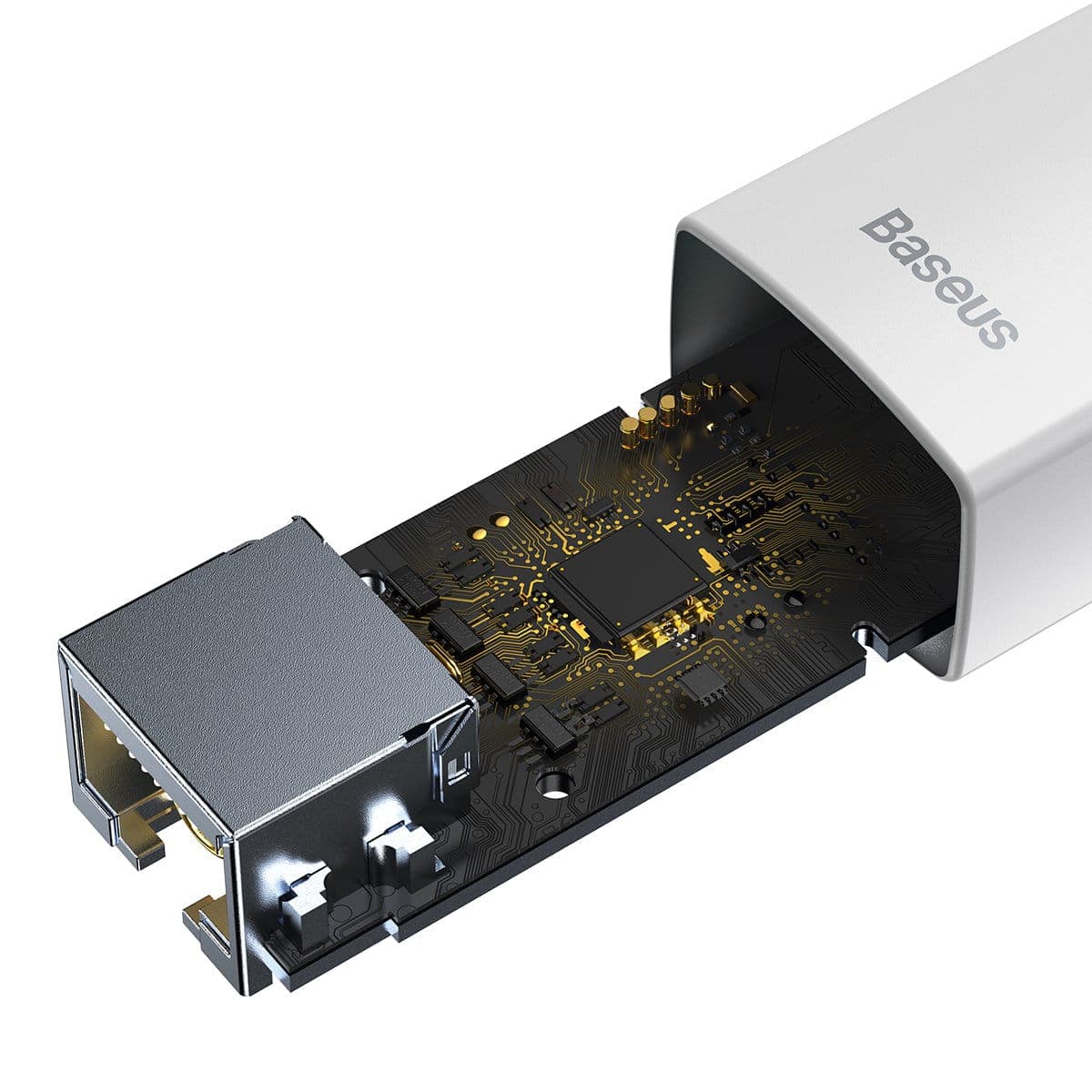Baseus Lite Series external network card USB Type C - RJ-45 (100Mbps) white (WKQX000202) 8