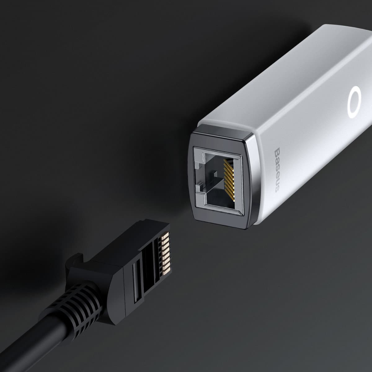 Baseus Lite Series external network card USB Type C - RJ-45 (100Mbps) white (WKQX000202) 9