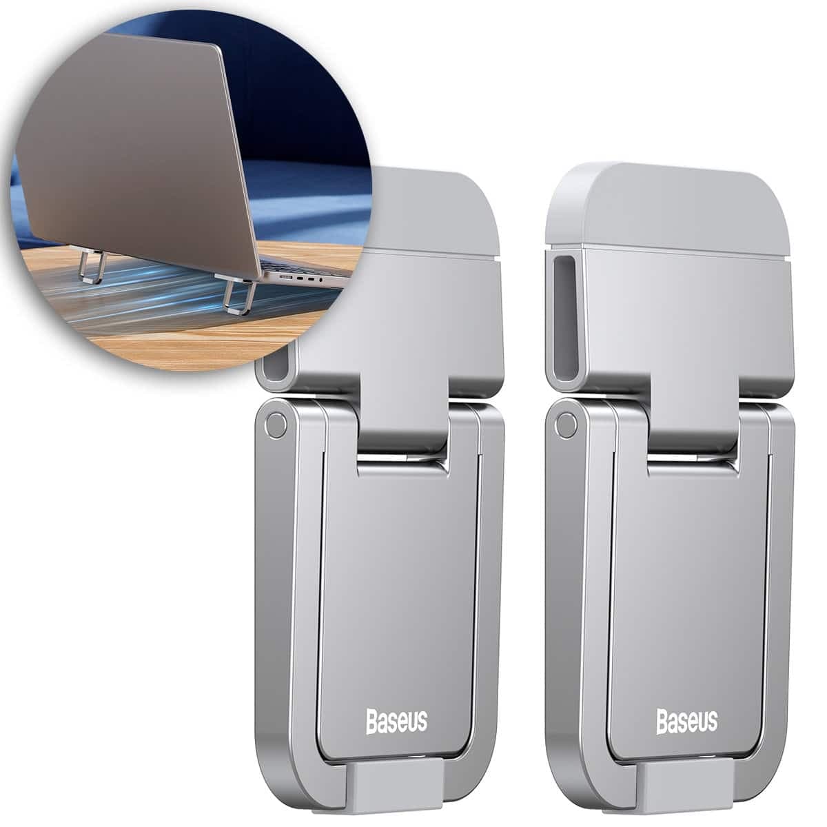 Baseus universal laptop feet stands (2 pcs.) Ασημένιο (LUZC000012) 2
