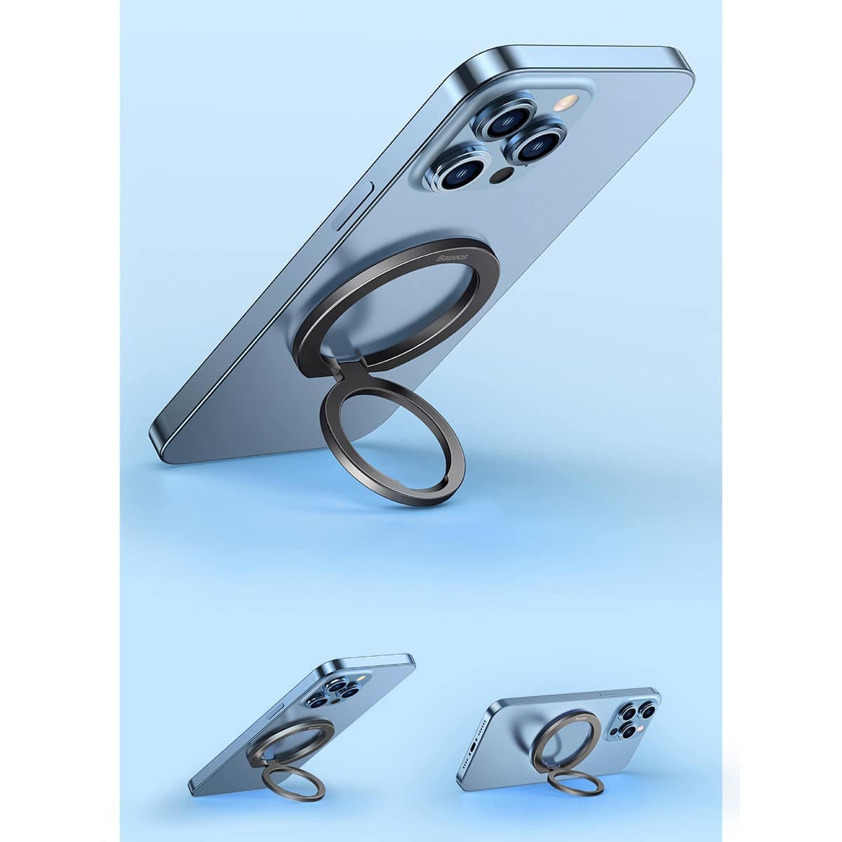 Baseus Halo magnetic ring holder phone stand Γκρί (SUCH000013) 19