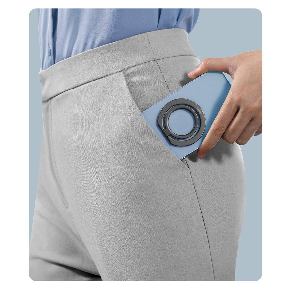 Baseus Halo magnetic ring holder phone stand Γκρί (SUCH000013) 15