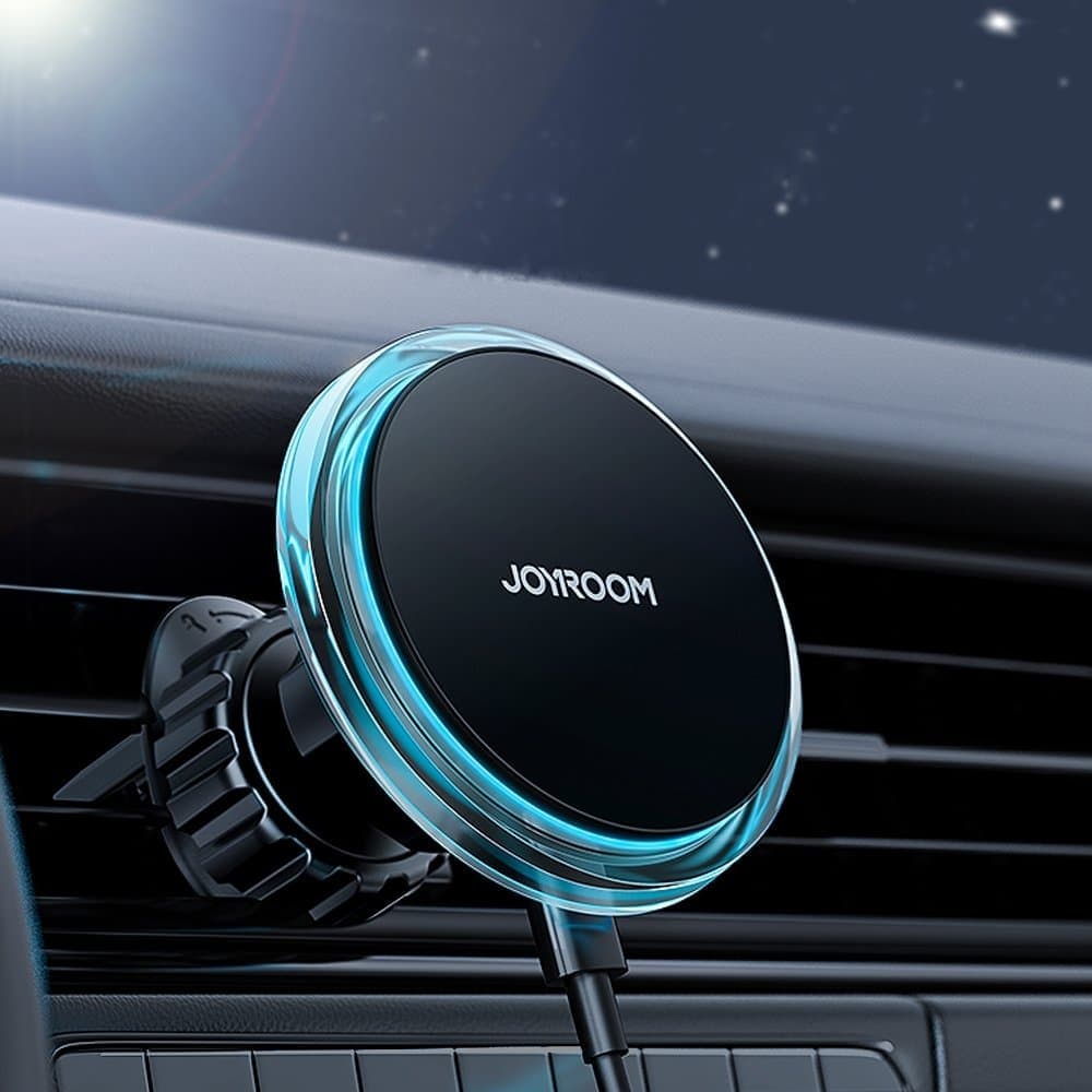 Joyroom Air Vent Car Phone Holder with 15W Qi Wireless Charger (MagSafe Compatible) Ασημένιο (JR-ZS291) 11