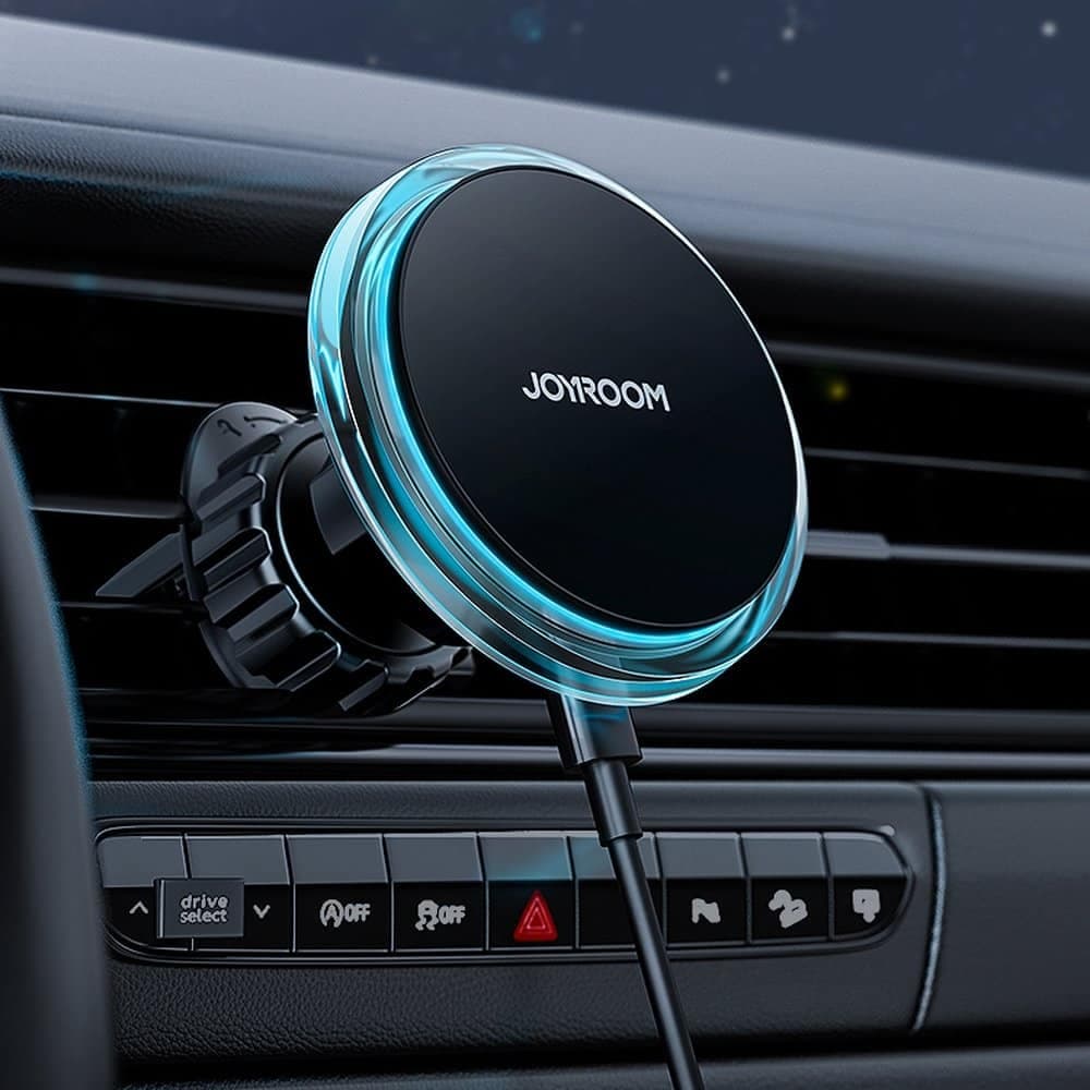 Joyroom Air Vent Car Phone Holder with 15W Qi Wireless Charger (MagSafe Compatible) Ασημένιο (JR-ZS291) 16