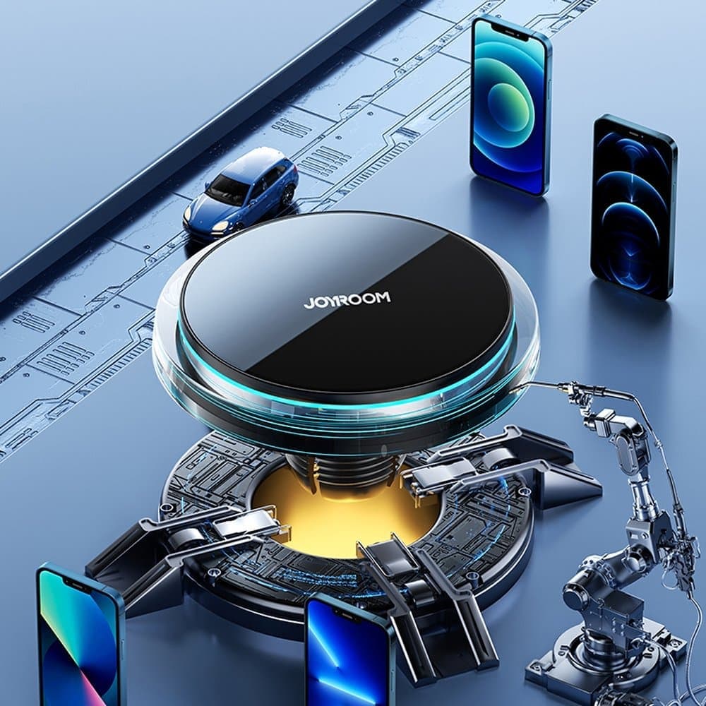 Joyroom Air Vent Car Phone Holder with 15W Qi Wireless Charger (MagSafe Compatible) Ασημένιο (JR-ZS291) 25
