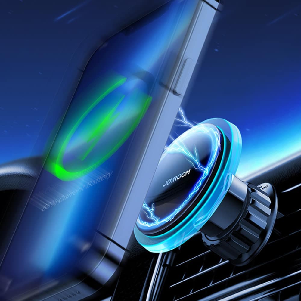 Joyroom Air Vent Car Phone Holder with 15W Qi Wireless Charger (MagSafe Compatible) Ασημένιο (JR-ZS291) 8