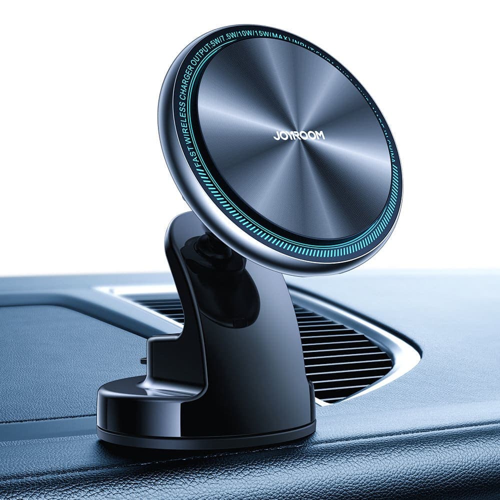 Joyroom Car Magnetic Holder Qi Wireless Induction Charger 15W (MagSafe Compatible for iPhone) Dashboard Ασημένιο (JR-ZS290) 2