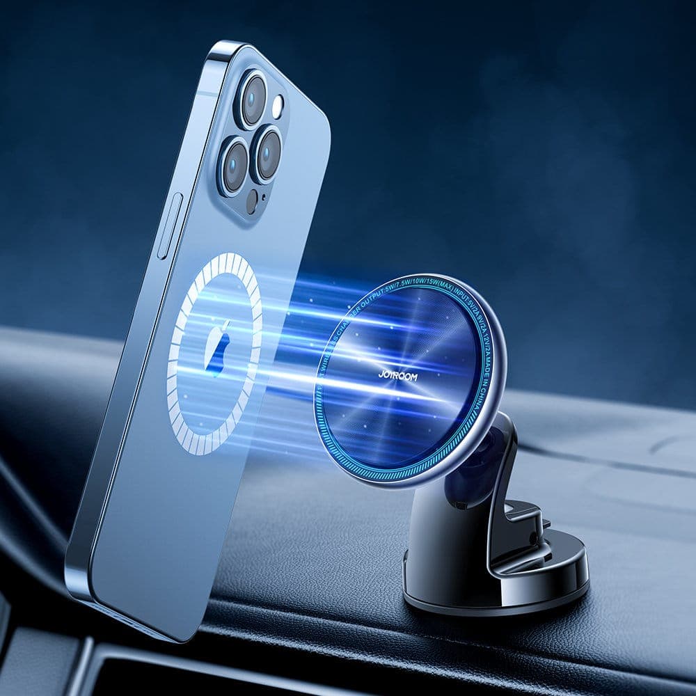 Joyroom Car Magnetic Holder Qi Wireless Induction Charger 15W (MagSafe Compatible for iPhone) Dashboard Ασημένιο (JR-ZS290) 3