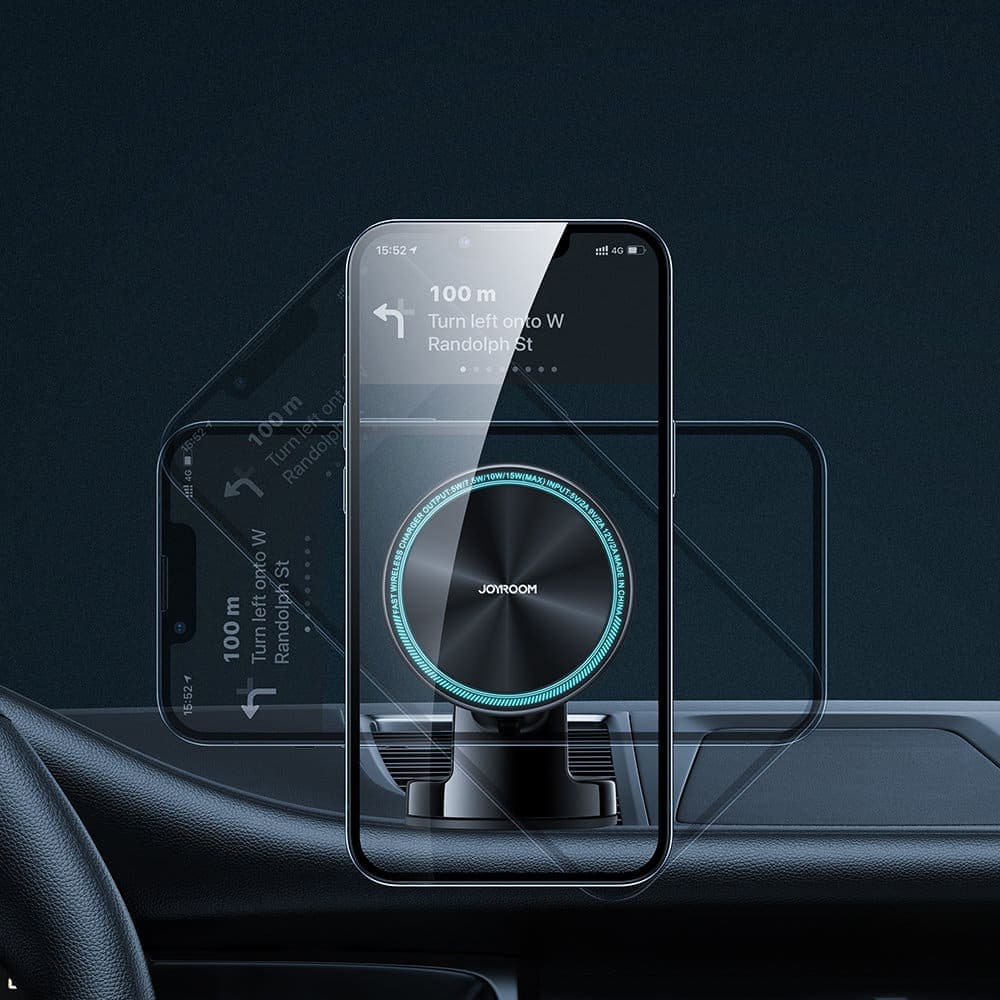 Joyroom Car Magnetic Holder Qi Wireless Induction Charger 15W (MagSafe Compatible for iPhone) Dashboard Ασημένιο (JR-ZS290) 9