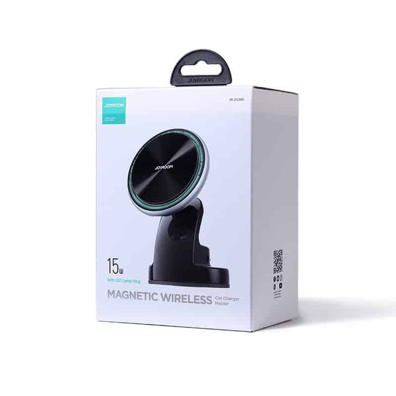 Joyroom Car Magnetic Holder Qi Wireless Induction Charger 15W (MagSafe Compatible for iPhone) Dashboard Ασημένιο (JR-ZS290) 5