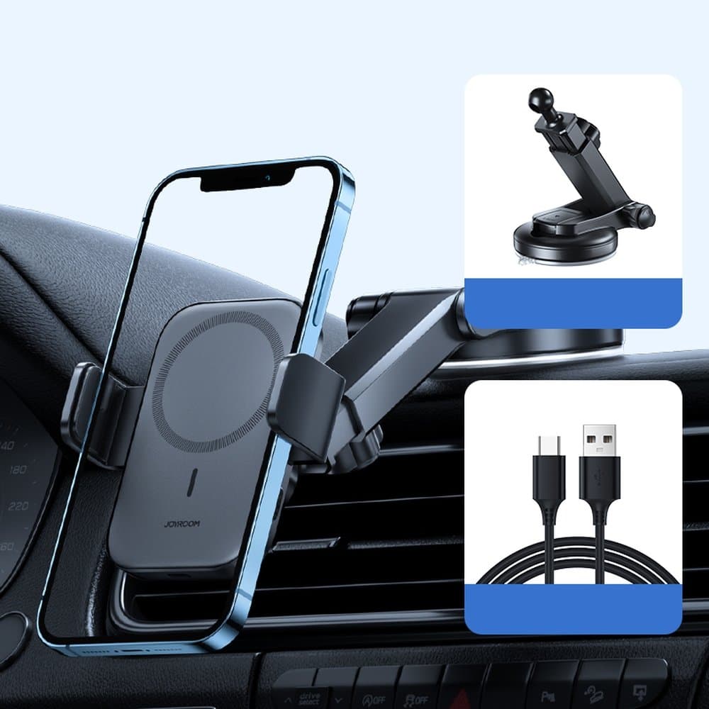 Joyroom Car Magnetic Holder 15W Qi Induction Wireless Charger (MagSafe Compatible for iPhone) for Dashboard (JR-ZS295) 17
