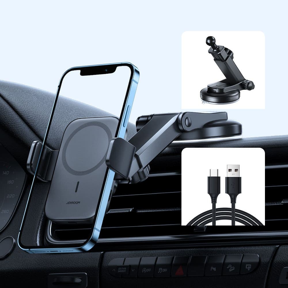 Joyroom Car Magnetic Holder 15W Qi Induction Wireless Charger (MagSafe Compatible for iPhone) for Dashboard (JR-ZS295) 3