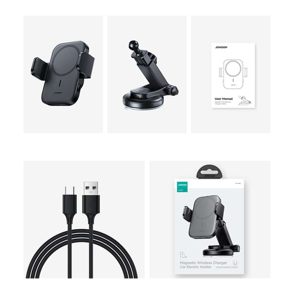 Joyroom Car Magnetic Holder 15W Qi Induction Wireless Charger (MagSafe Compatible for iPhone) for Dashboard (JR-ZS295) 9
