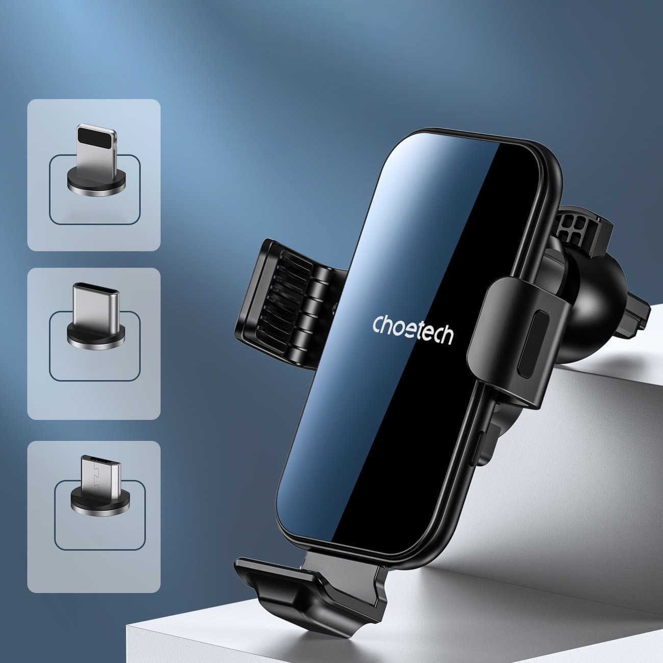 Choetech induction charger with holder + magnetic tips Μαύρο (T201-F) 8