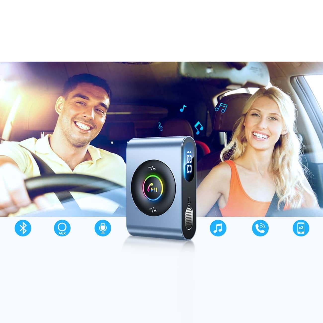 Joyroom car Bluetooth 5.3 receiver and hands-free kit for AUX 3.5mm mini jack port (JR-CB1) 12