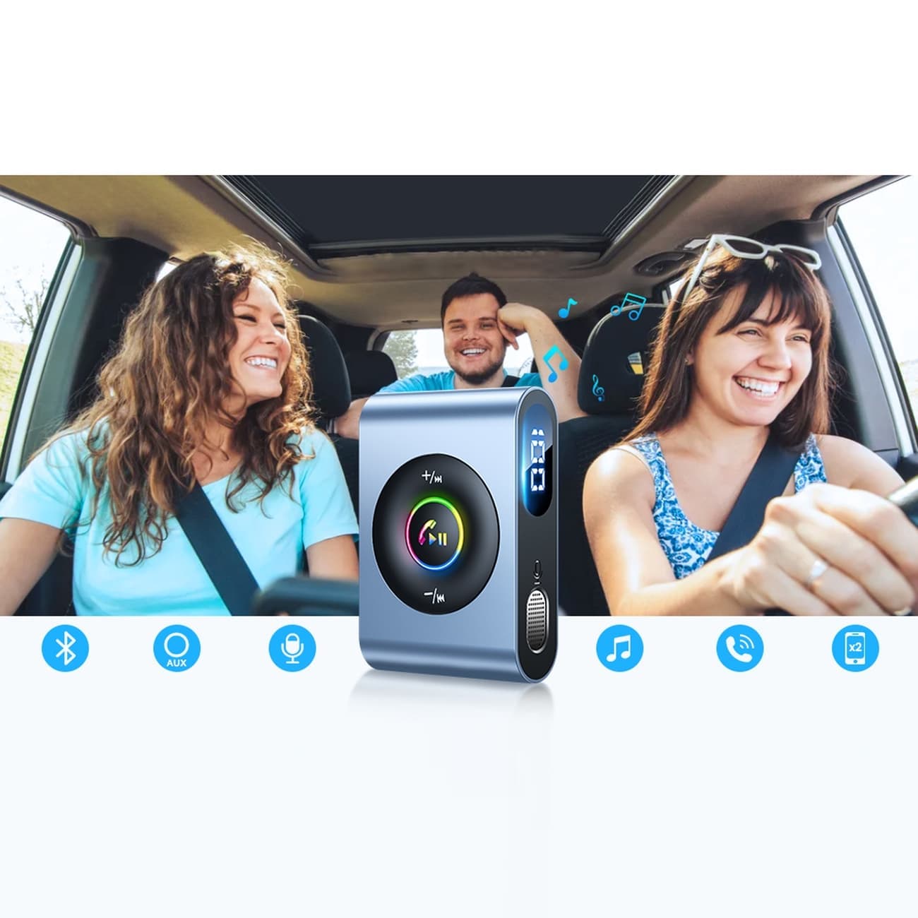 Joyroom car Bluetooth 5.3 receiver and hands-free kit for AUX 3.5mm mini jack port (JR-CB1) 13
